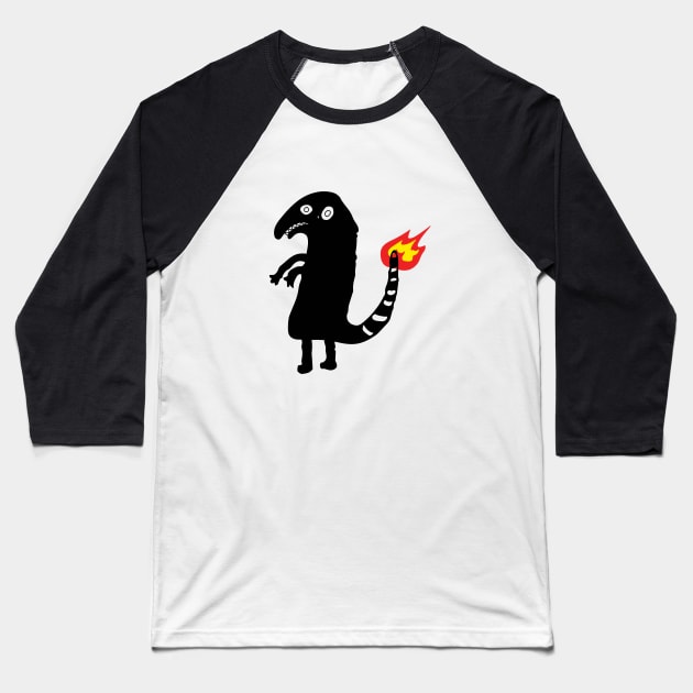 Lizard drunk tattoo Baseball T-Shirt by spilu